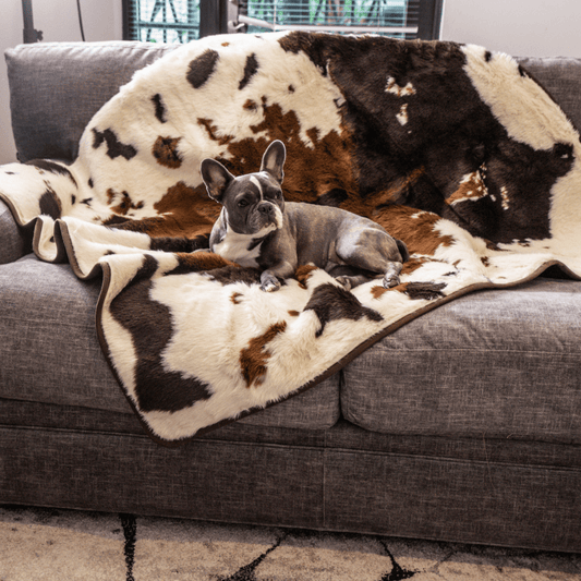 PupProtector™ Waterproof Throw Blanket - Brown Faux Cowhide