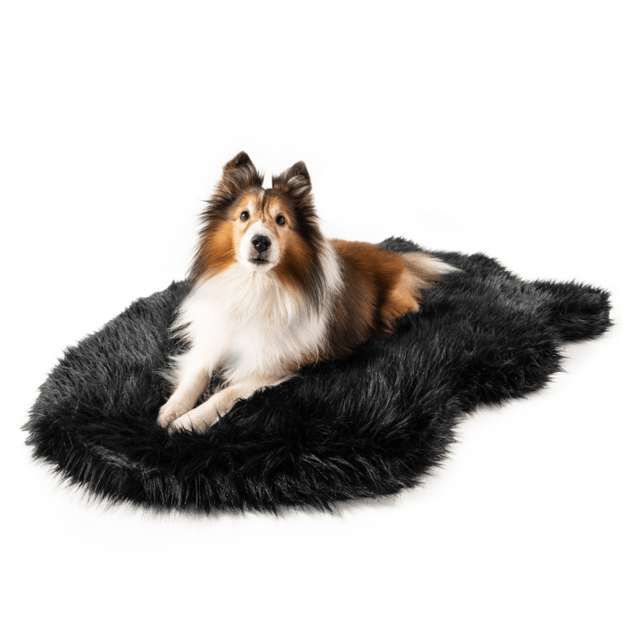 PupRug by Paw.com™  Faux Fur Orthopedic Dog Bed - Curve Midnight Black