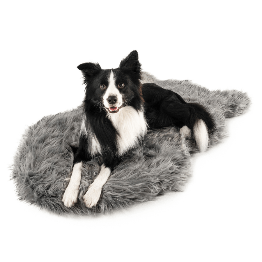 PupRug by Paw.com™ Faux Fur Orthopedic Dog Bed - Curve Charcoal Grey