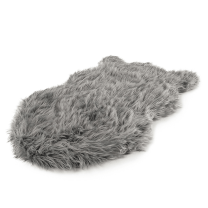 PupRug by Paw.com™ Faux Fur Orthopedic Dog Bed - Curve Charcoal Grey