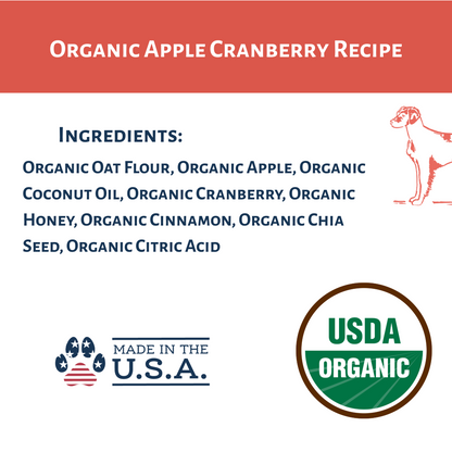 Dog Mamma's Organic Apple Cranberry Recipe - USDA Organic Certified Dog Treats