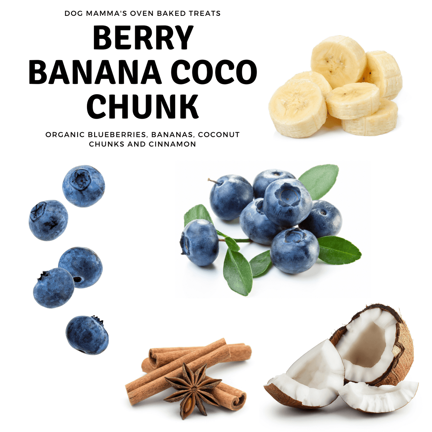 Dog Mamma's Organic Berry Banana Coconut Recipe - USDA Organic Certified Dog Treats