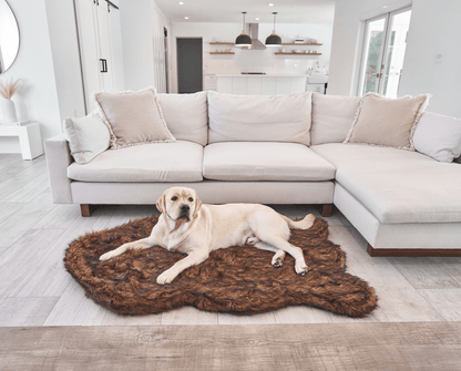 PupRug by Paw.com™ Faux Fur Orthopedic Dog Bed - Curve Brown