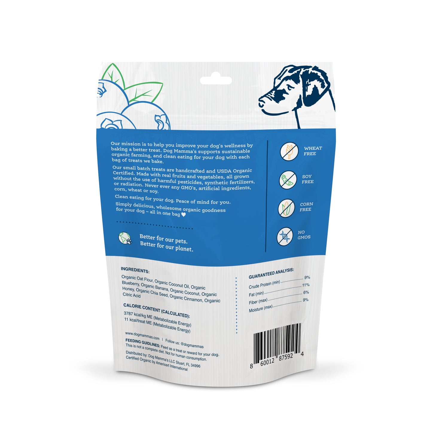 Dog Mamma's Organic Berry Banana Coconut Recipe - USDA Organic Certified Dog Treats