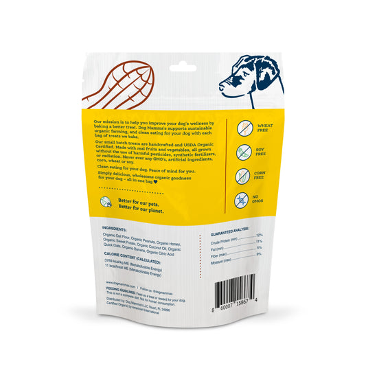 Dog Mamma's Organic Peanut Butter Banana Recipe - USDA Organic Certified Dog Treats