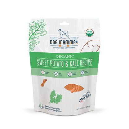 Dog Mamma's Organic Sweet Potato & Kale Recipe - USDA Organic Certified Dog Treats