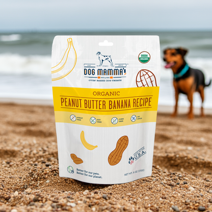 Dog Mamma's Organic Peanut Butter Banana Recipe - USDA Organic Certified Dog Treats
