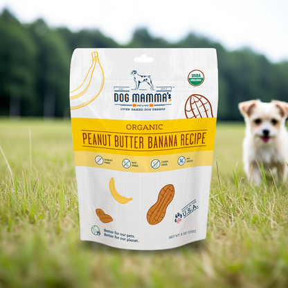 Dog Mamma's Organic Peanut Butter Banana Recipe - USDA Organic Certified Dog Treats