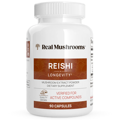Image of bottle of Reishi mushrooms for pets, by Real Mushrooms