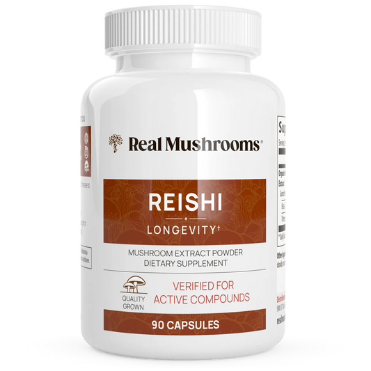Image of bottle of Reishi mushrooms for pets, by Real Mushrooms
