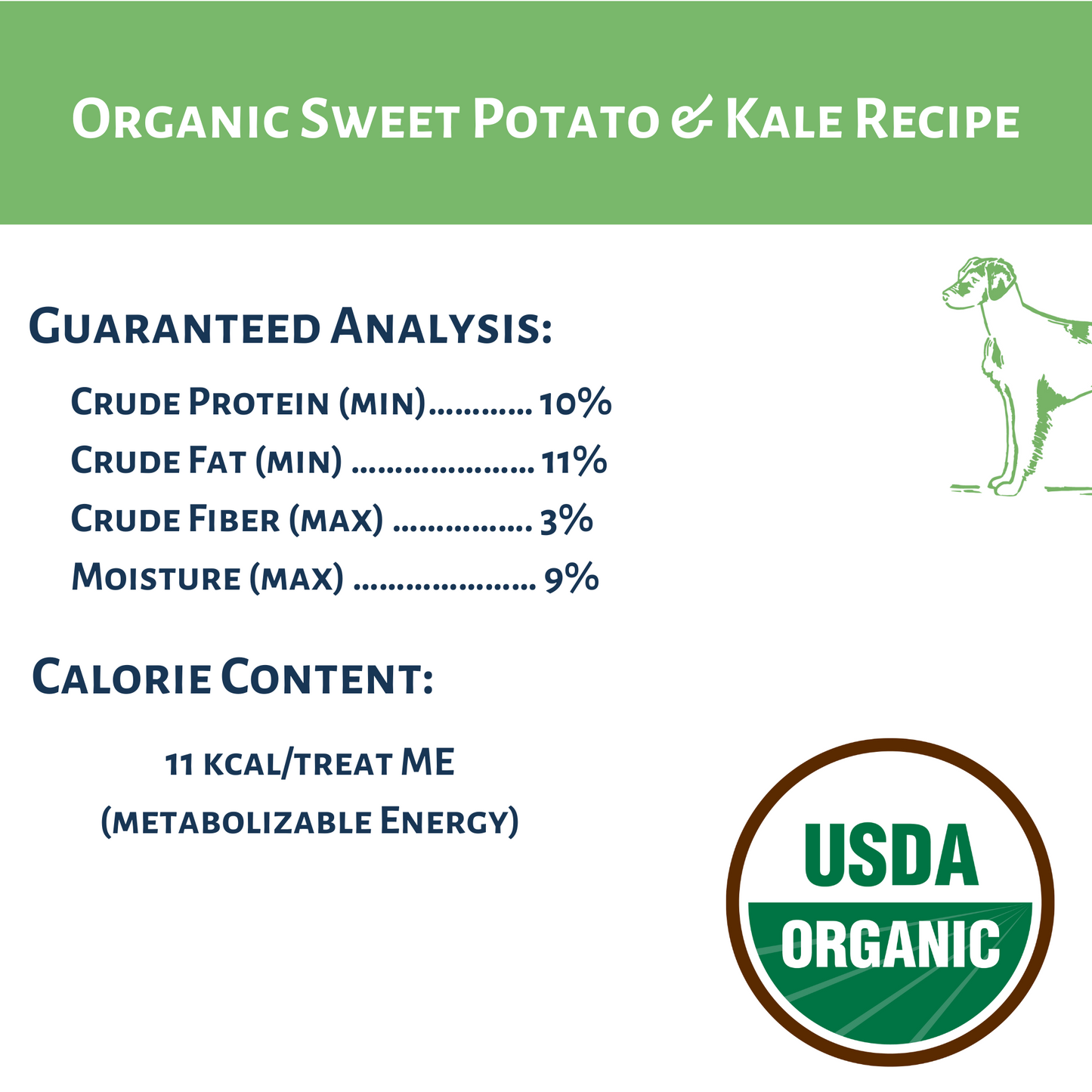 Dog Mamma's Organic Sweet Potato & Kale Recipe - USDA Organic Certified Dog Treats